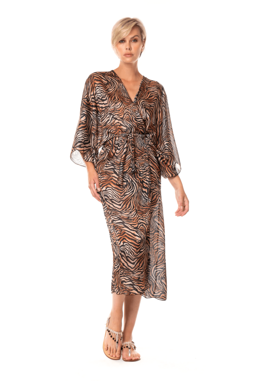 Zebra long kimono + belt S/M