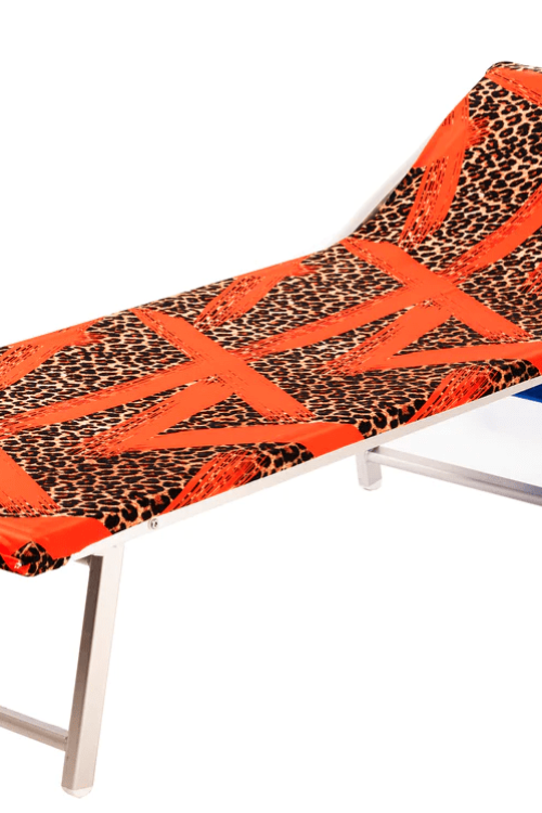 Lycra Sunbedspread – Red Animal print